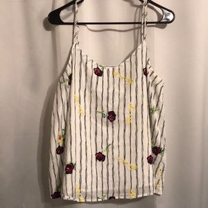 Hayden embroidered striped tank top